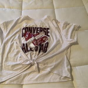 Converse Kids White Tee with Red All Star Graphic